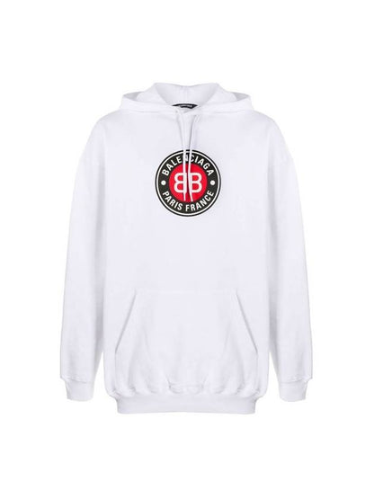 Luxury Balenciaga Trending 2025 Round Logo Print Hoodie White