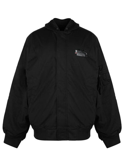 Luxury Balenciaga Trending 2025 Gaffer Padded Cotton Bomber Jacket Black