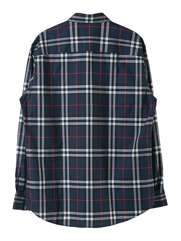 Luxury Burberry Men's Vintage Check Long Sleeve Shirt Navy