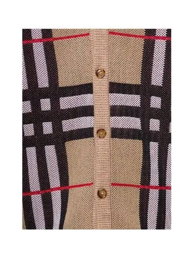 Luxury Burberry Check Technical Cotton Blend Cardigan Archive Beige