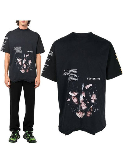 Luxury Balenciaga Trending 2025 Speed Hunter Upside Down Oversized Short Sleeve T-shirt Black