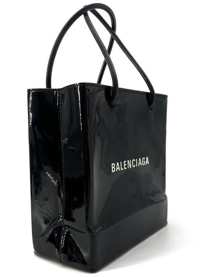 Luxury Balenciaga Trending 2025 Square patent tote bag XXS 572411