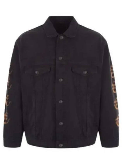Luxury Balenciaga Trending 2025 Peach Large Fit Denim Jacket Black