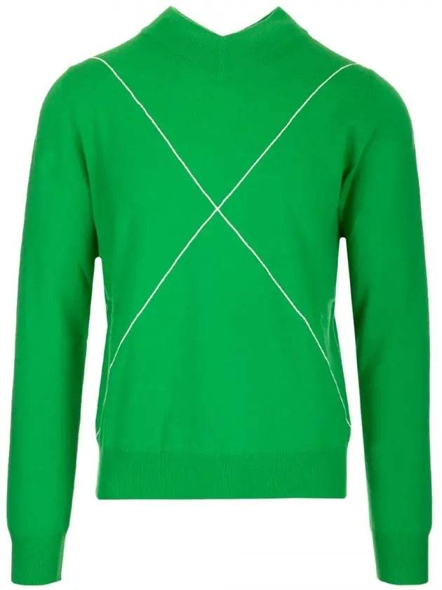 Luxury Bottega Veneta Contrast Stitch Wool Knit Top Paraket