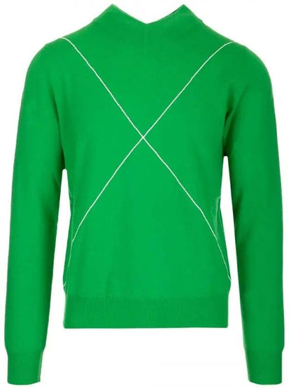 Luxury Bottega Veneta Contrast Stitch Wool Knit Top Paraket