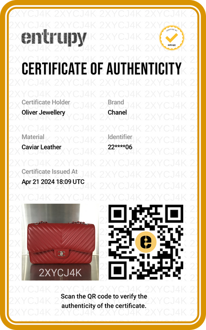 Chanel Red Quilted Caviar Leather Chevron Jumbo Double Flap Bag