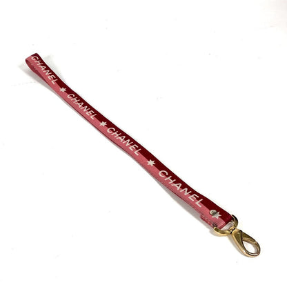 CHANEL strap Nylon, Gold Plated pink 01P logo neck strap Women