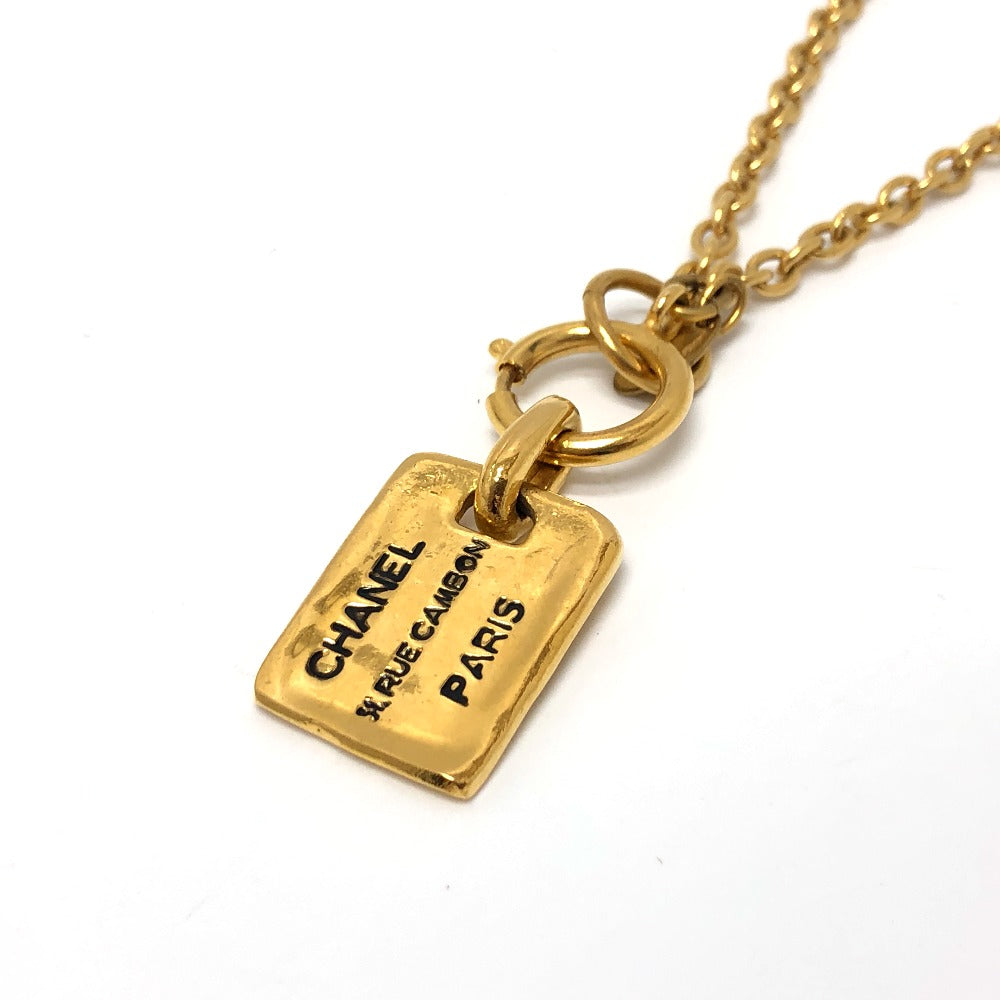 CHANEL Necklace metal gold Tag plate