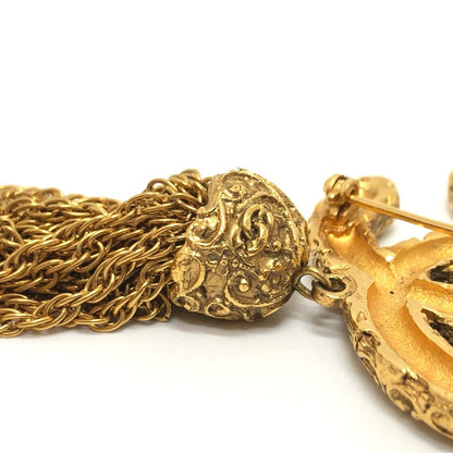 CHANEL Brooch metal gold 93A COCO Mark Fringe Lava