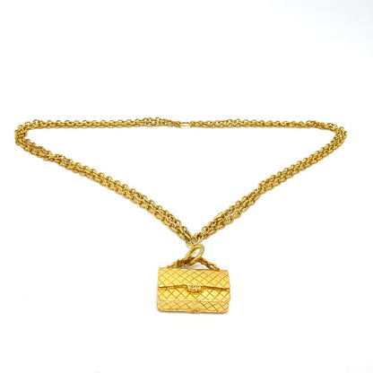 CHANEL Necklace Gold Plated gold Bag type motif Matrasse