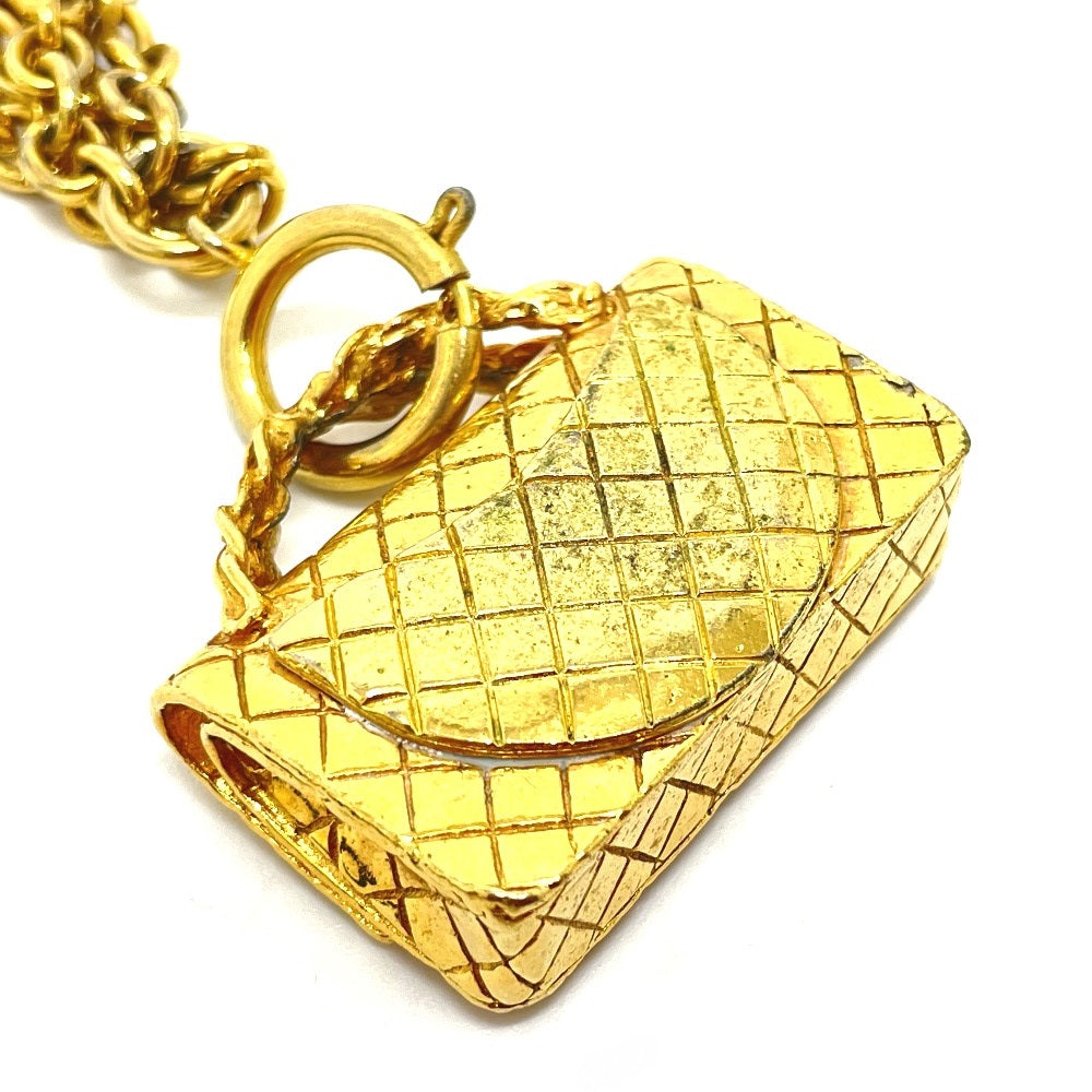 CHANEL Necklace Gold Plated gold Bag type motif Matrasse
