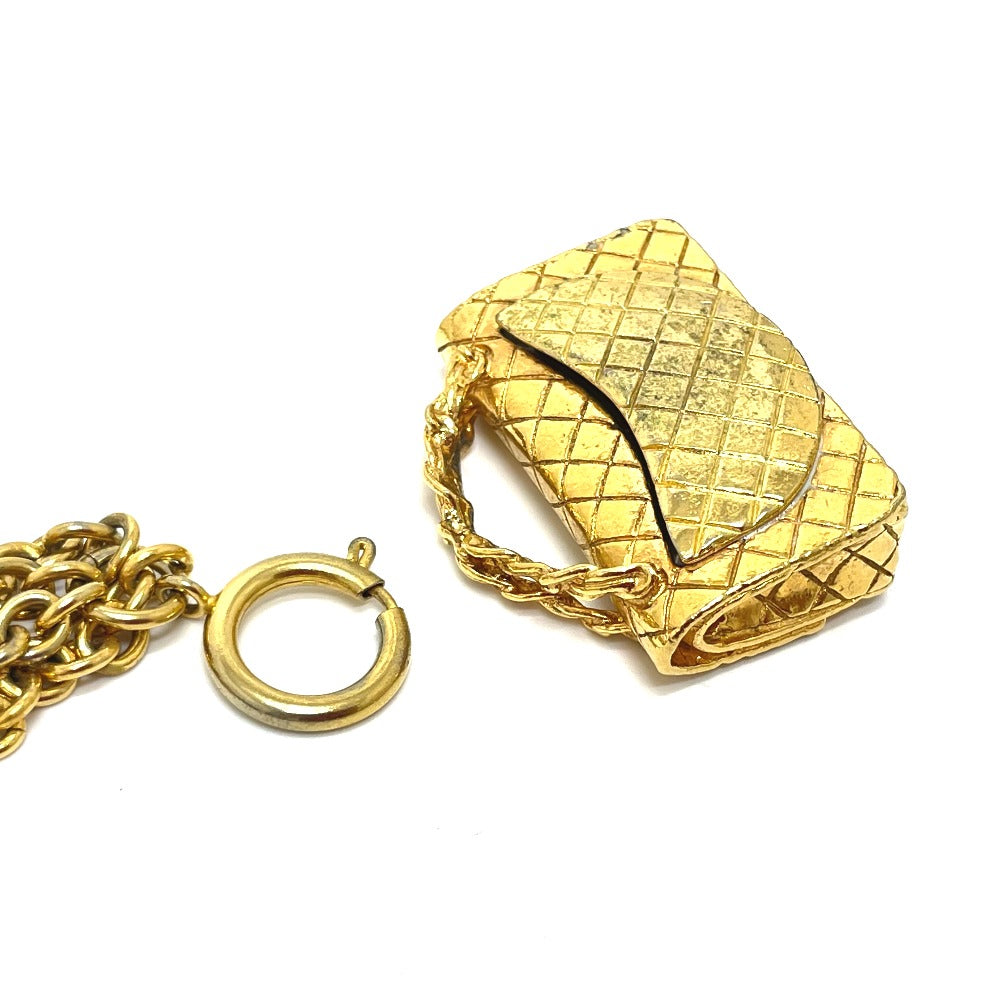 CHANEL Necklace Gold Plated gold Bag type motif Matrasse