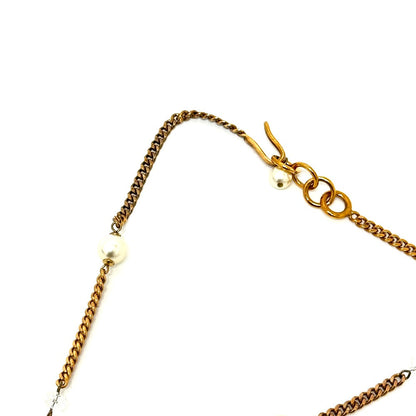 CHANEL Necklace 05P metal gold COCO Mark Fake Pearl
