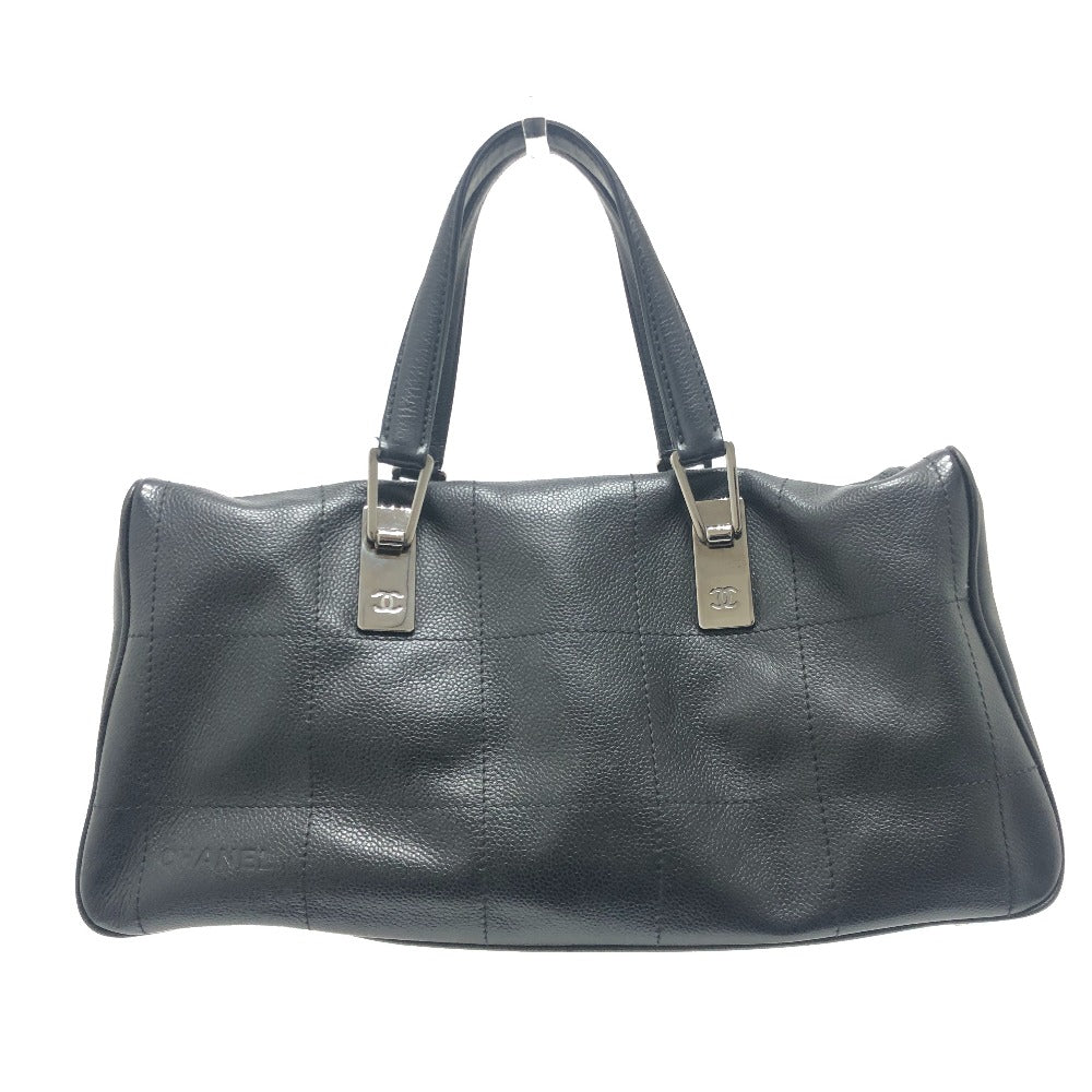 CHANEL Boston Duffel bag Soft caviar skin black Chocolate bar