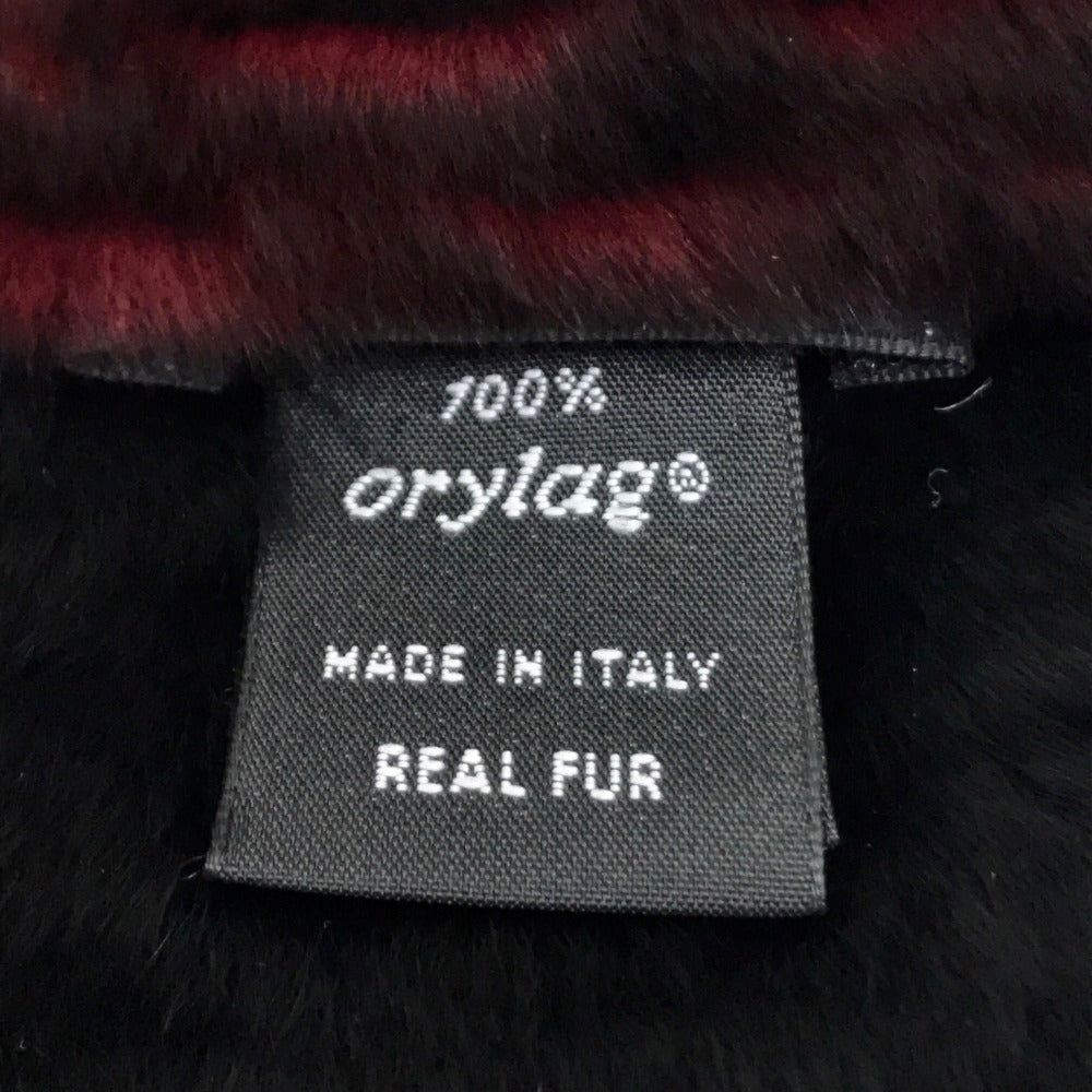 CHANEL Scarf fur Bordeaux CC COCO Mark fur Women
