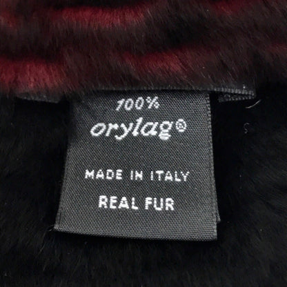 CHANEL Scarf fur Bordeaux CC COCO Mark fur Women