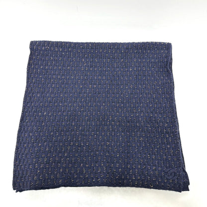 CHANEL Scarf cashmere blue COCO Mark Braid