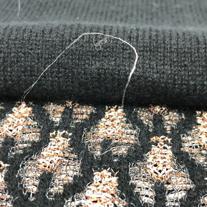 CHANEL Scarf cashmere black Total pattern COCO Mark mens