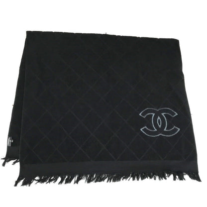 CHANEL towel cotton black COCO Mark CC logo Matrasse Women