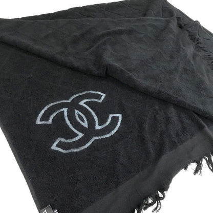 CHANEL towel cotton black COCO Mark CC logo Matrasse Women