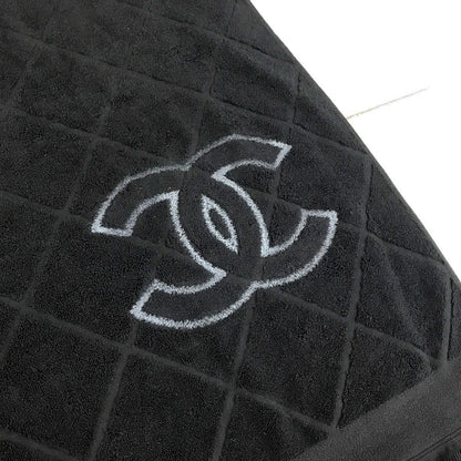 CHANEL towel cotton black COCO Mark CC logo Matrasse Women