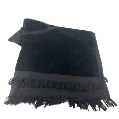 CHANEL towel cotton black Bath towel Interior Throw Blanket CC COCO Mark Women