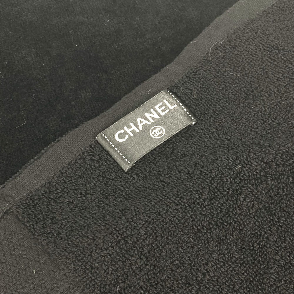 CHANEL towel cotton black Bath towel Interior Throw Blanket CC COCO Mark Women