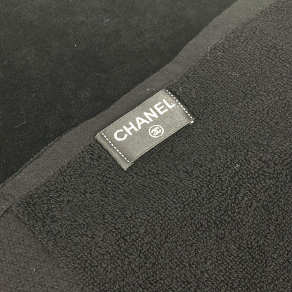 CHANEL towel cotton black Bath towel Interior Throw Blanket CC COCO Mark Women