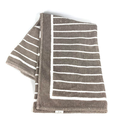 CHANEL towel cotton Gray type logo stripe CC COCO Mark