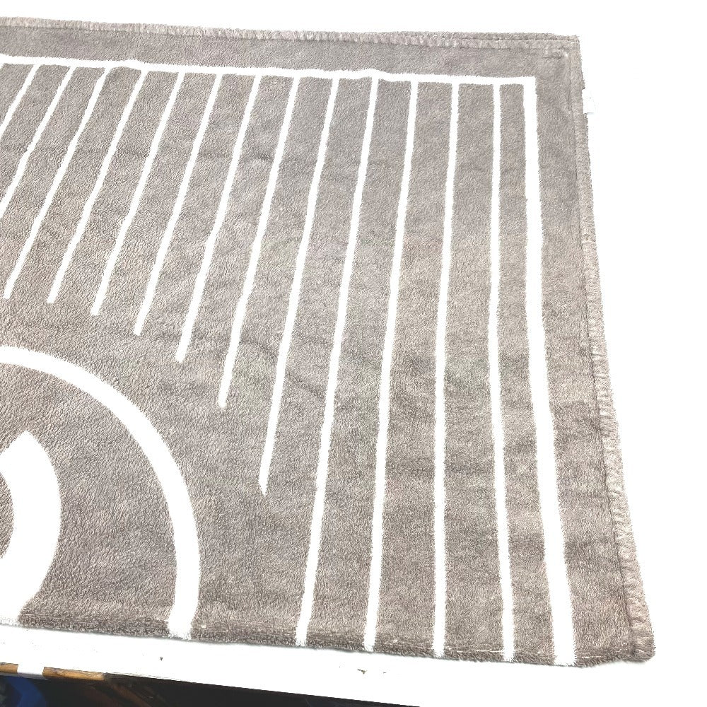 CHANEL towel cotton Gray type logo stripe CC COCO Mark