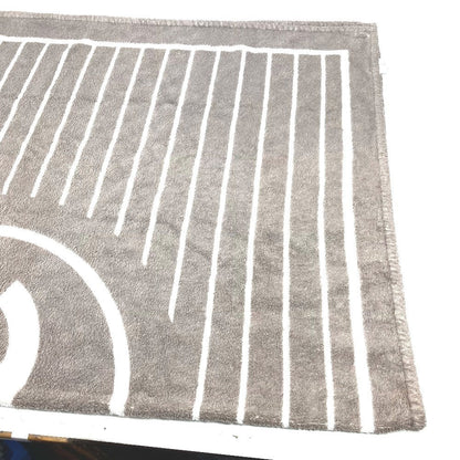 CHANEL towel cotton Gray type logo stripe CC COCO Mark