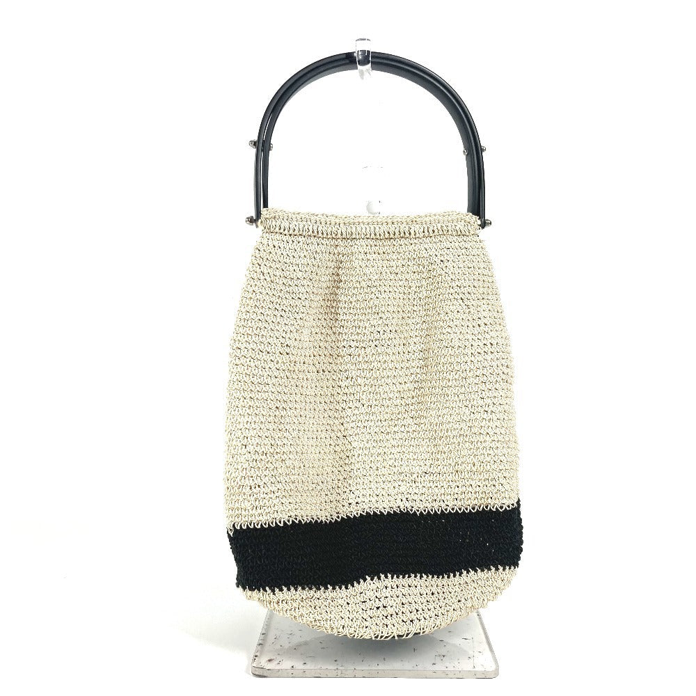 CHANEL Handbag canvas beige logo mesh Women