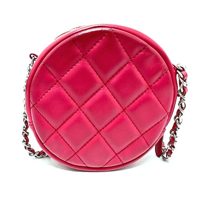 CHANEL Shoulder Bag lambskin beige COCO Mark round Women