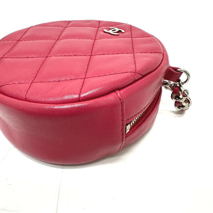 CHANEL Shoulder Bag lambskin beige COCO Mark round Women