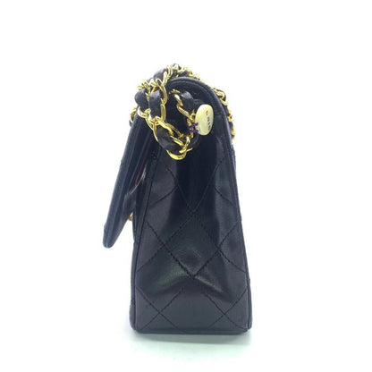 Chanel Classic Flap Small Black Lambskin Leather with 24k Gold Hardware