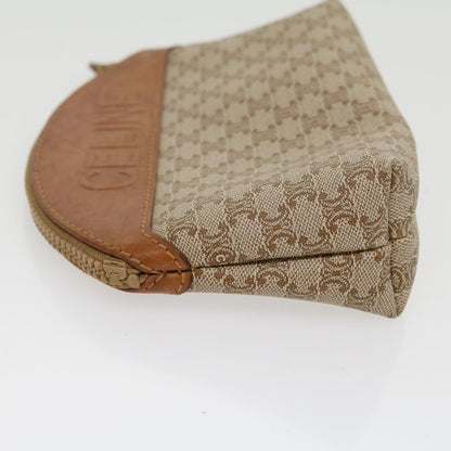 Luxury CELINE Macadam Canvas Pouch PVC Leather Beige  30369