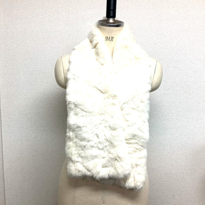 CHANEL Scarf Fur , Lapin white fur Women