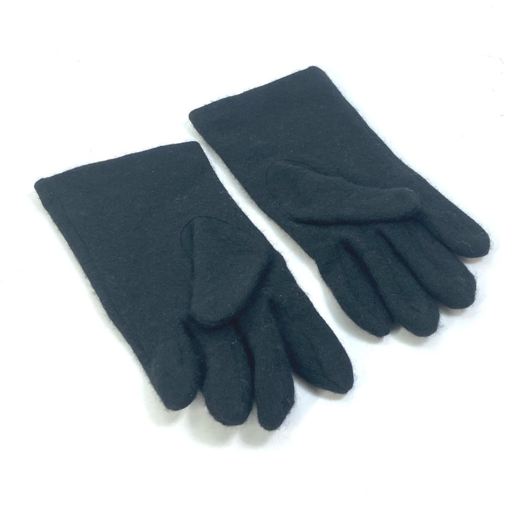 CHANEL Glove silk black CC COCO Mark Women
