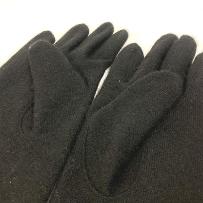 CHANEL Glove silk black CC COCO Mark Women
