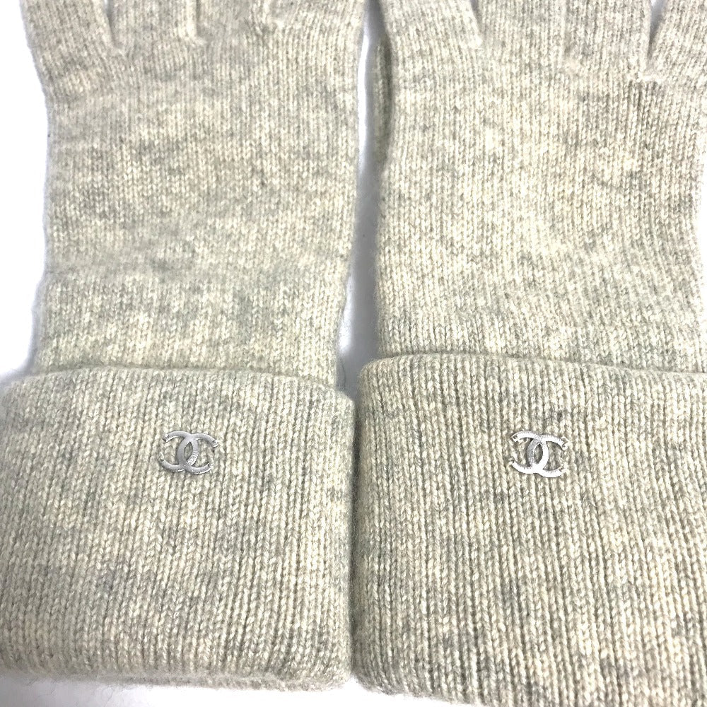 CHANEL gloves cashmere Beige type CC COCO Mark Women