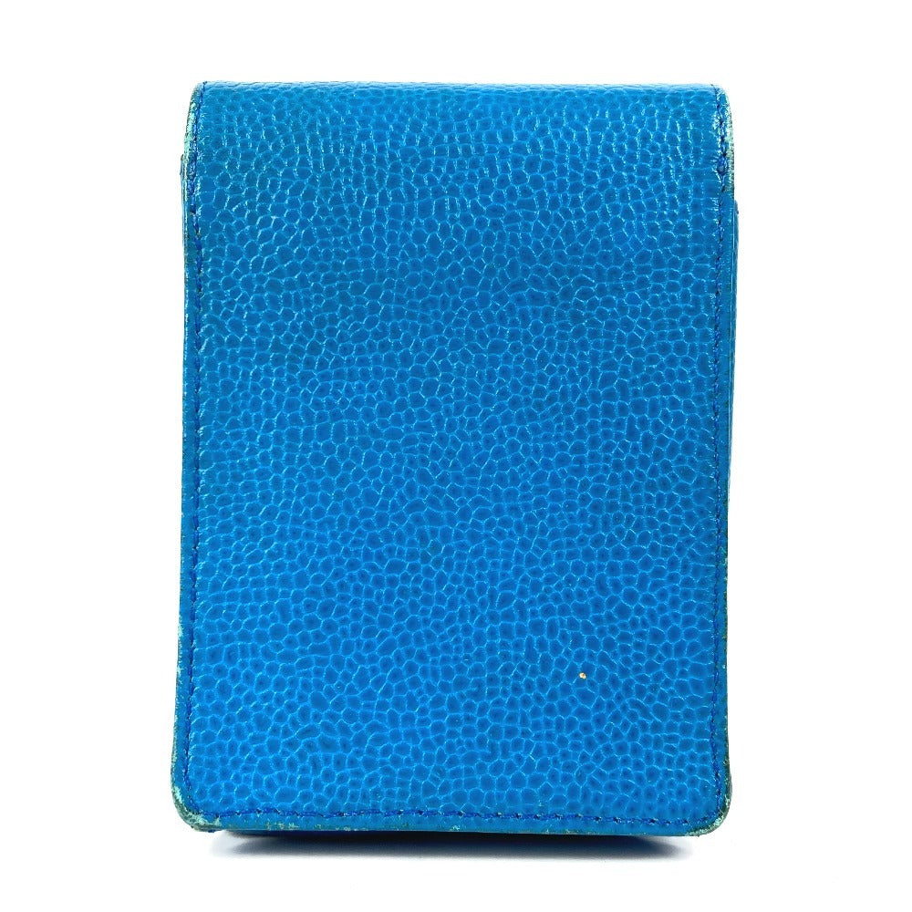 CHANEL Cigarette case A13511 Caviar skin blue CC COCO Mark unisex(Unisex)