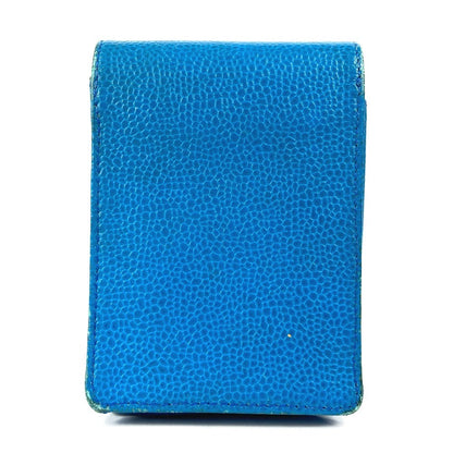 CHANEL Cigarette case A13511 Caviar skin blue CC COCO Mark unisex(Unisex)