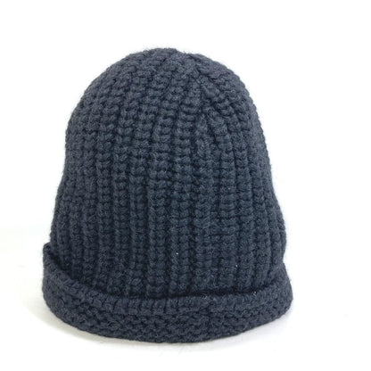CHANEL Knit hat P39166 Fabric , Alpaca/Silk black Beanie knit cap COCO Mark Braid Women
