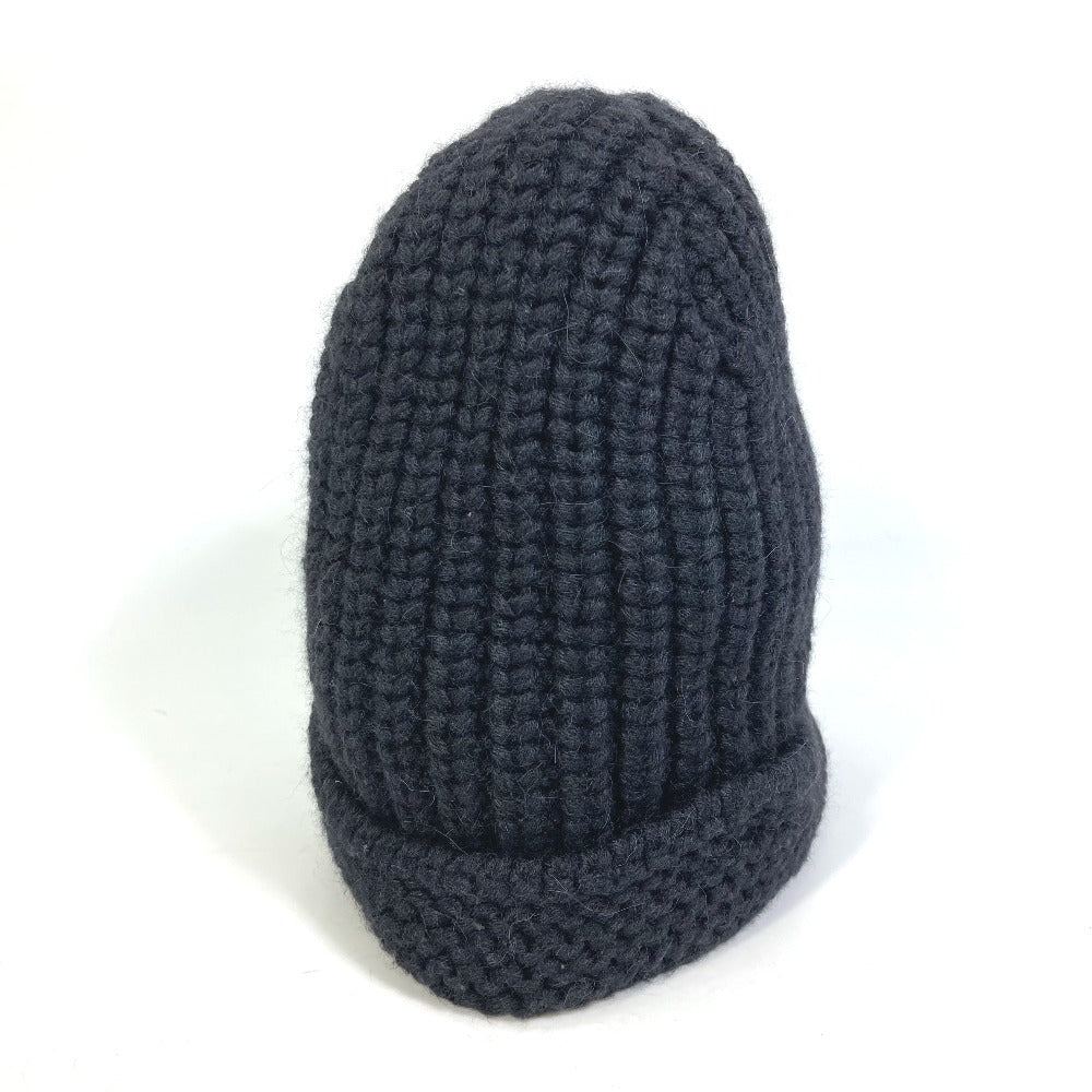 CHANEL Knit hat P39166 Fabric , Alpaca/Silk black Beanie knit cap COCO Mark Braid Women