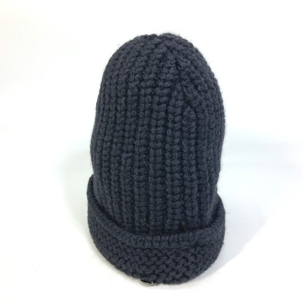 CHANEL Knit hat P39166 Fabric , Alpaca/Silk black Beanie knit cap COCO Mark Braid Women