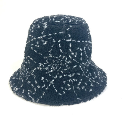 CHANEL hat Fur / Polyester / Cotton black hat COCO Mark CC Women S