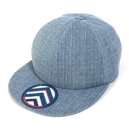 CHANEL cap cotton blue Airline 16Stainless Steel denim beads