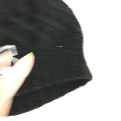 CHANEL Knit hat cashmere black NO 5 Number 5 logo Women