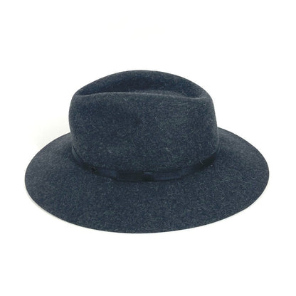 CHANEL hat Rabbit gray Ribbon logo Ribbon CC COCO Mark M
