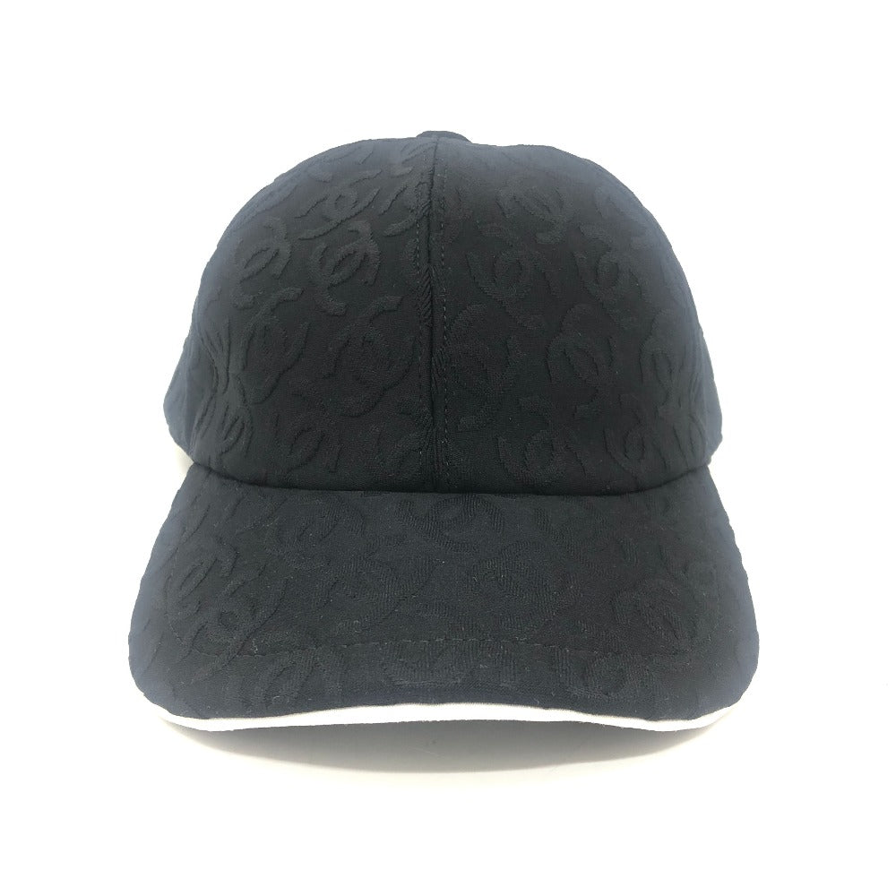 CHANEL cap 2025SS Cotton, Nylon black COCO Mark all-over print